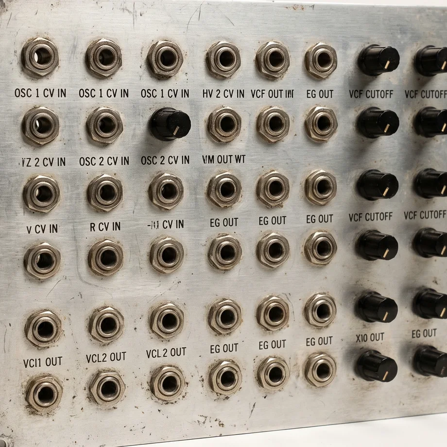 Patch bay panel with cables